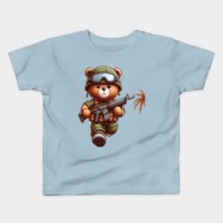 Army cartoon bear Kids T-Shirt